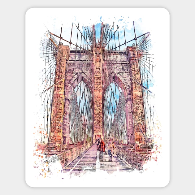 Brooklyn Bridge Sticker by jngraphs